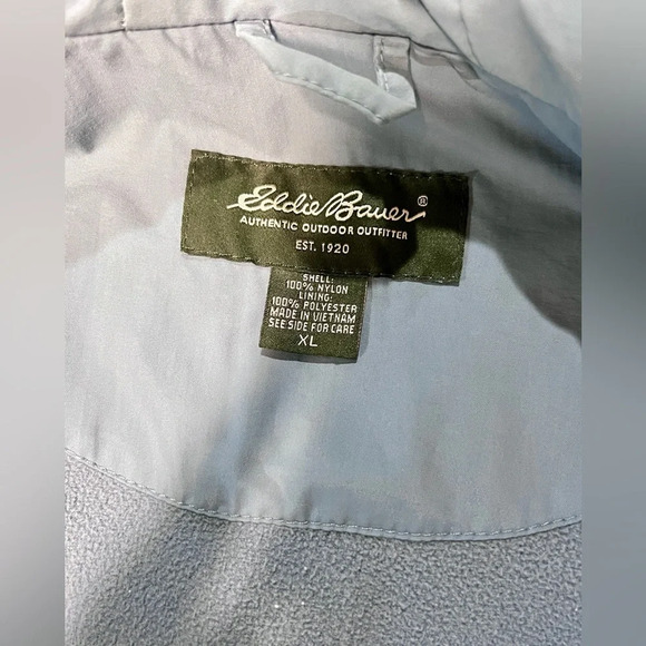 EDDIE BAUER Women's Cadet blue fleece lined windbreaker jacket size XL. - Picture 11 of 12